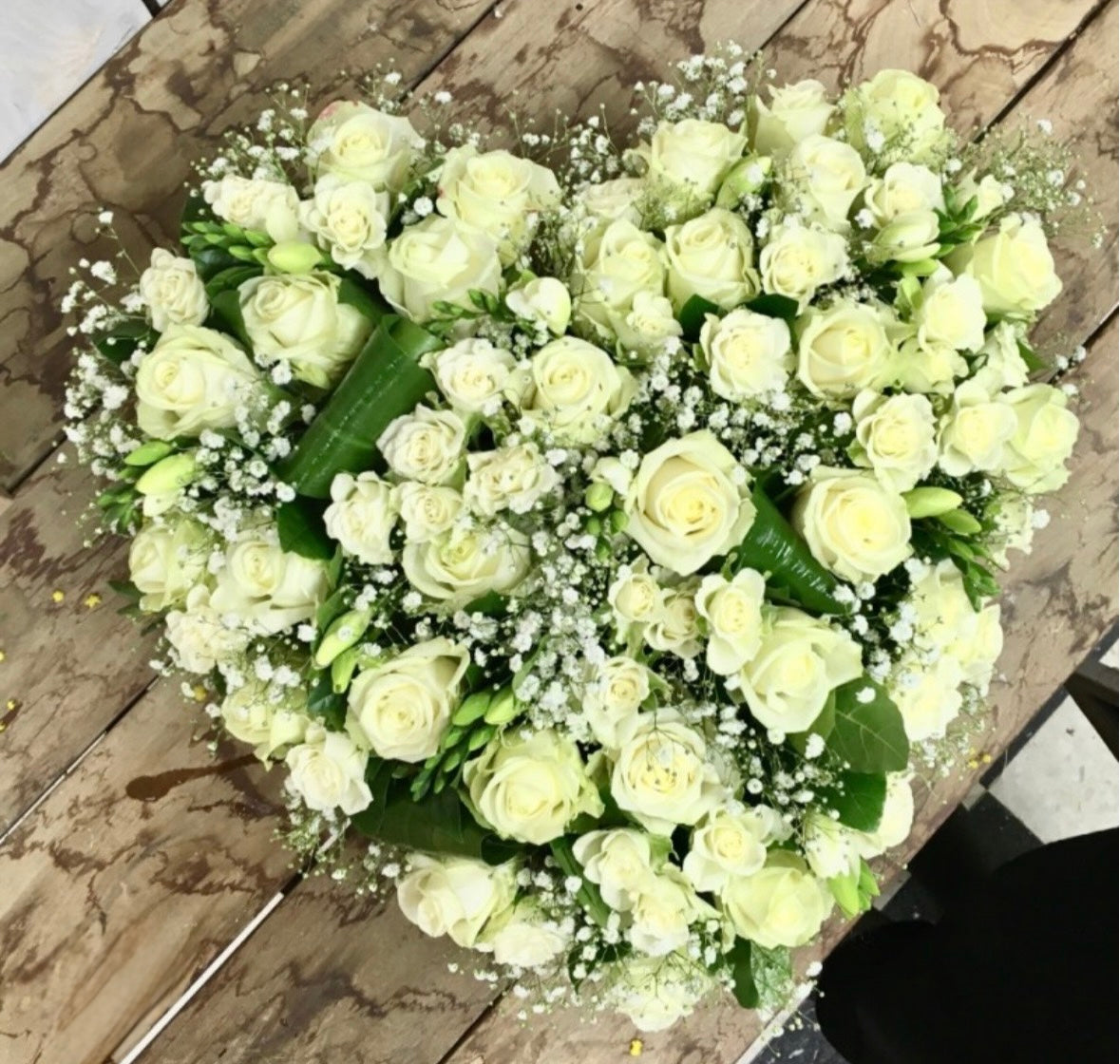 Deuil Cœur de roses